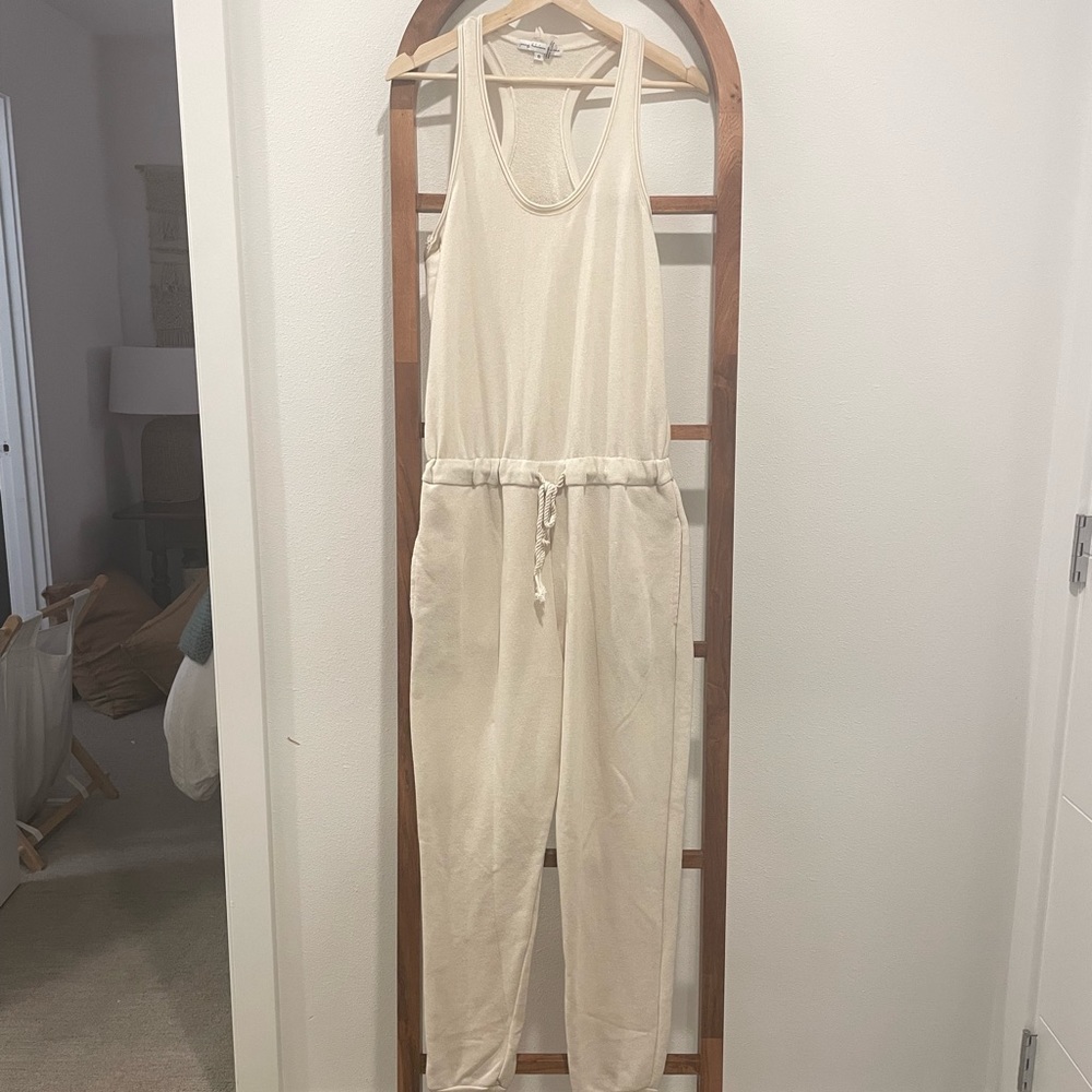 Cream Knit Jumpsuit
